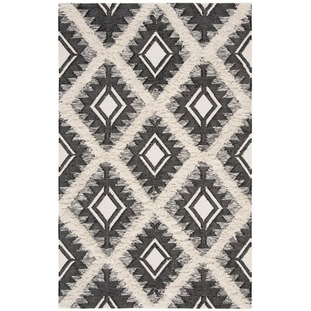 Safavieh Hand Woven 9 x 12 ft. Kenya Contemporary RugBlack & Ivory Rectangle KNY453Z-9